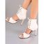 Solid Color Lace Up Peep Toe Spring Summer New Sexy Ladies High-heeled Sandals - Blanc EU 43