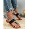 Summer New Fashion Leopard Print Toe Ring Flip Flops Flat Sandals - Noir EU 36