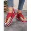 Fashion Open Toe Front Striped Flat Thong Sandals - Rouge EU 37