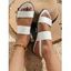 New Fashionable Elegant Double Strap Flat Open Toe Beach Sandals - Noir EU 38