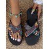 Ethic Style Comfy Lightweight Cross Strap Open Toe Flat Sandals - multicolor EU 41