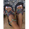 Ethic Style Comfy Lightweight Cross Strap Open Toe Flat Sandals - multicolor EU 36