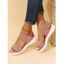 Elegant Slingback Wedge Elastic Outdoor Flatform Sandals - café EU 40