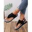 Fashion Open Toe Front Striped Flat Thong Sandals - Noir EU 42