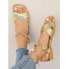 Metallic Criss Cross Buckle Chain Flat Sandals Glamorous Summer Ankle Strap Sandals - d'or EU 41