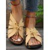 Plain Butterfly Knot Thick Bottom Summer Streetwear Slippers - Jaune EU 39