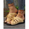 Plain Butterfly Knot Thick Bottom Summer Streetwear Slippers - Jaune EU 37