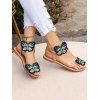 Boho Butterfly Embroidered Design Flat Sandals Open Toe Elastic Band Casual Beach Shoes - multicolor EU 37