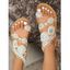 Lace Floral Embroidery Holiday Sandals Boho Slip On Toe Ring Summer Flat Sandals - multicolor EU 43