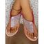 Toe Post Rhinestone Embellished Slide Flat Sandals Fish Head Open Toe Elastic Band Slip On Flip Flops - Rouge EU 41