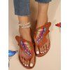 New Fashion Colorful Butterfly Printed Flip Flops Ladies Casual Beach Sandals - café EU 38