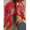 New Fashion Colorful Butterfly Printed Flip Flops Ladies Casual Beach Sandals - Rouge EU 43