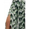 Pantalon D'Eté Long Fendu Ceinturé Tie Dye à Taille Elastique - Vert L | US 8-10