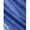 Legging Décontracté Capri Fleur Imprimée à Taille Elastique en Faux Denim - Bleu M | US 6