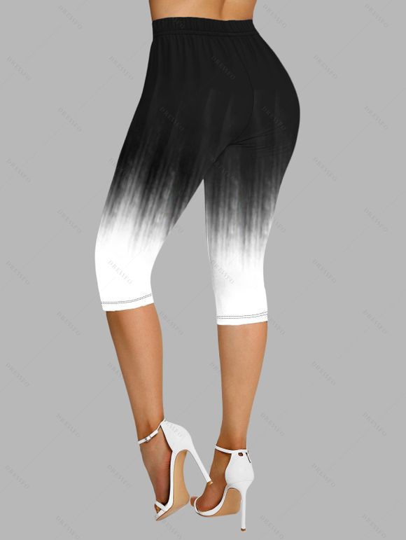 Legging Capri Moulant Ombré à Taille Elastique - Noir XXL | US 14