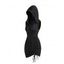 Mini Robe Moulante Gothique à Capuche Simple sans Manches à Lacets à Volants - Noir XXL | US 14