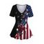 T-shirt Décontracté Drapeau Américain Papillon Imprimé à Taille Empire - multicolor A S | US 4