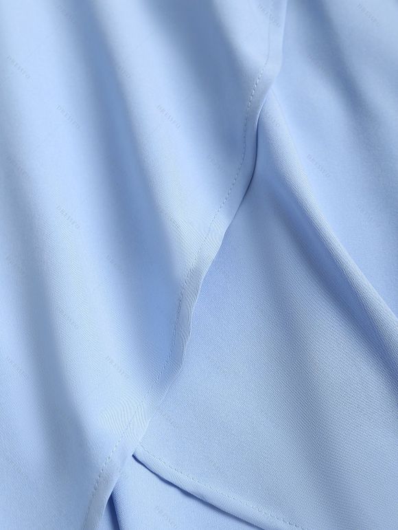 Robe Patineuse à Bretelle Croisée à Col V Haut Bas sans Manches - Bleu Ciel XL | US 12