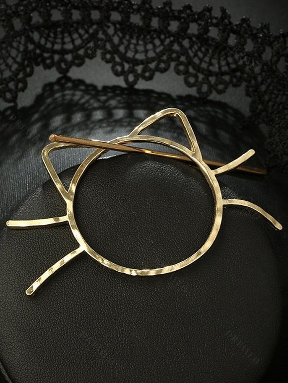 Pinces à Cheveux Tendance pour Visage de Chat - d'or 