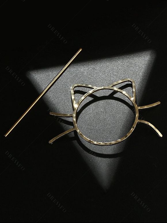 Pinces à Cheveux Tendance pour Visage de Chat - d'or 
