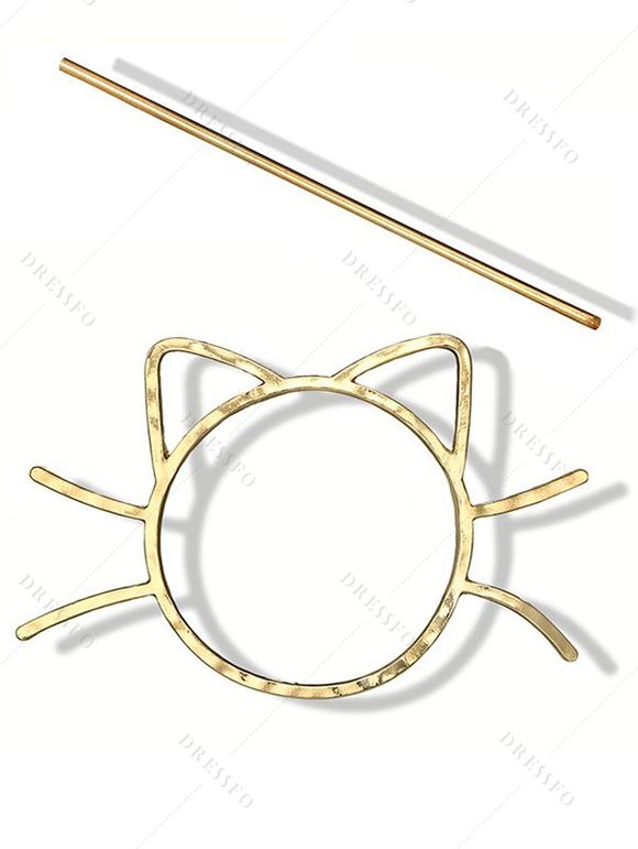 Pinces à Cheveux Tendance pour Visage de Chat - d'or 