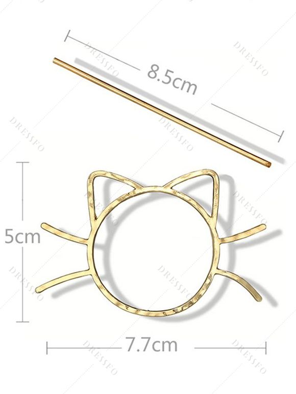 Pinces à Cheveux Tendance pour Visage de Chat - d'or 