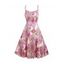 Robe Embellie de Zip Au Dos à Bretelle Fine Ajustable à Taille Haute sans Manches - Rose clair L | US 8-10