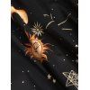 Robe D'Eté Etoile Lune Soleil Galaxie Imprimés à Lacets sans Manches - Noir XL | US 12
