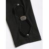 Pantalon Décontracté Moulant Evidé en Couleur Unie avec Strass Design à Taille Elastique - Noir S | US 4