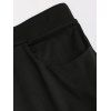 Pantalon Décontracté Moulant Evidé en Couleur Unie avec Strass Design à Taille Elastique - Noir L | US 8-10