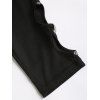 Pantalon Décontracté Moulant Evidé en Couleur Unie avec Strass Design à Taille Elastique - Noir XL | US 12