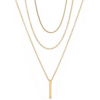 New Fashionable Geometric Pendant 3 Layers Stacking Necklace