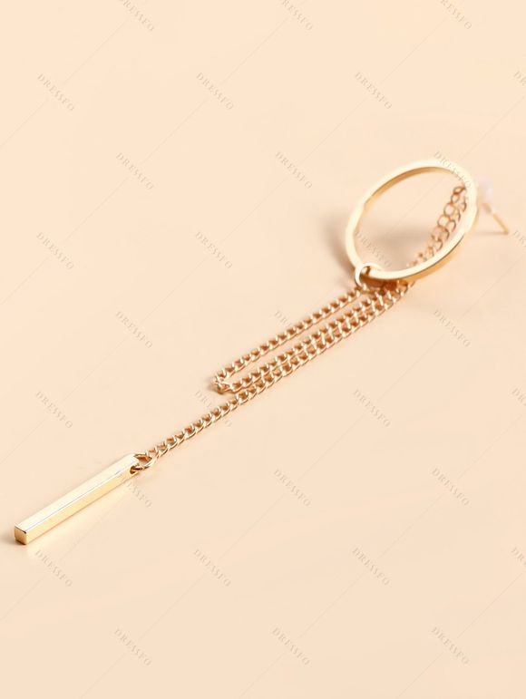 Boucles D'Oreilles Pendantes Chaîne Longue Barre en O - d'or 