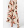 Pantalon large à taille élastique et imprimé floral grande taille, pantalon long à la mode pour l'été - café lumière 2XL | US 16
