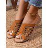 Breathable Women Orthopedic Sandals Open Toe Flat Slippers - Kaki Foncé EU 36