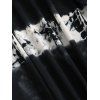 T-shirt Décontracté Croisé Teinté Imprimé Manches Courtes à Col V de Grande Taille - Noir 5XL | US 22