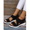 Washable Slingback Orthopedic Slide Sport Sandals Mesh Hollow Out Platform Wedge Sandals - Noir EU 41
