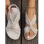 New Fashionable Twist Decor Slingbacks Open Toe Flat Sandals - Beige EU 37