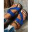 Summer Clip Toe Soft Sole Cork Braided Buckle Flat Sandal - multicolor EU 43