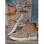 New Fahsionable Lace Up Flat Canvas Shoes - Abricot EU 43