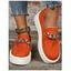 New Chain Decor Round Toe Chunky Slip On Casual Sneakers - Orange EU 36