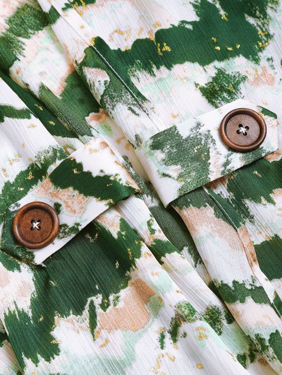 Ensemble de Cardigan Long Haut Bas à Bretelle Fine en Couleur Unie Deux Pièces - Vert S | US 4