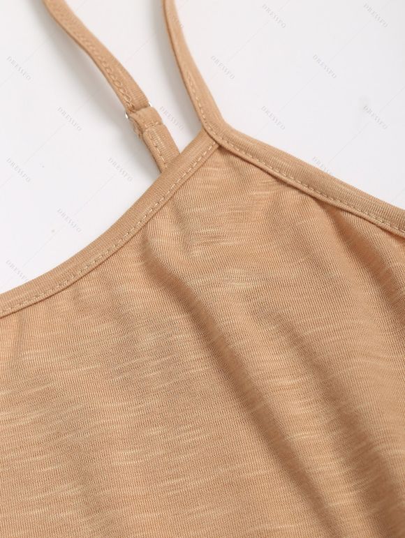 Ensemble Pantalon Capri et Robe Vichy à Bretelles Spaghetti Style Haut-Bas - Vert profond S | US 4