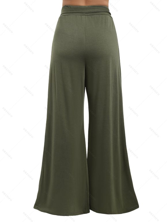 Débardeur Gothique Papillon en Dentelle à Lacets et Pantalon Ceinturé à Jambes Larges - Noir S | US 4