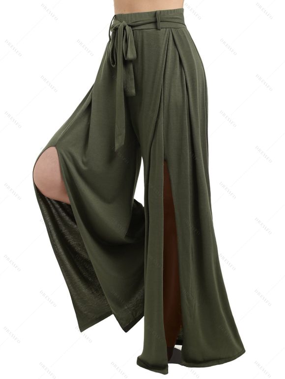 Débardeur Gothique Papillon en Dentelle à Lacets et Pantalon Ceinturé à Jambes Larges - Noir S | US 4