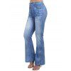 Pantalon Décontracté à Imprimé Denim avec Fausses Poches à Braguette à Glissière - Bleu Ciel XL | US 10