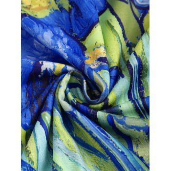 Colorful Pattern V Neck Short Sleeve Summer Casual T Shirt
