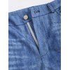 Pantalon Décontracté Fleur Imprimée avec Fausse Poche en Denim - Bleu gris S | US 4