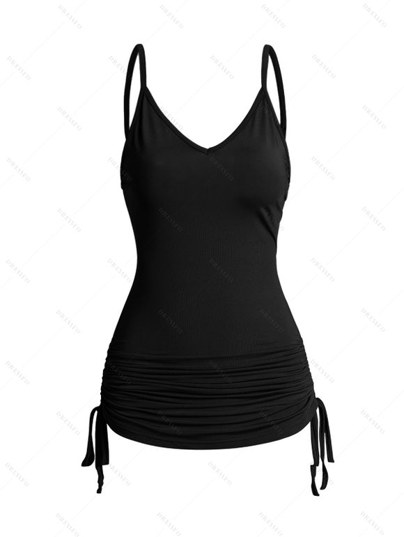 Ensemble de Camisole Lettre Crâne en Tissu Imprimé à Epaule Oblique et de Camisole Deux Pièces - Violet clair XL | US 10