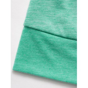 Heathered Cowl Neck Mesh Patchwork Layered Short Sleeve Faux Twinset T Shirt 